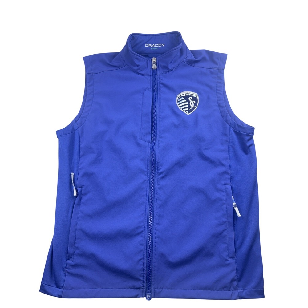 B. DRADDY Men L Sports Everyday Vest MLS Soccer Sporting Kansas City NWOT Royal